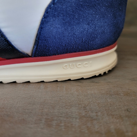 Gucci Authentic Womens Signature Stripe Ace Suede/Nylon Sneakers(EU 37.5 US 7) - Picture 6 of 15